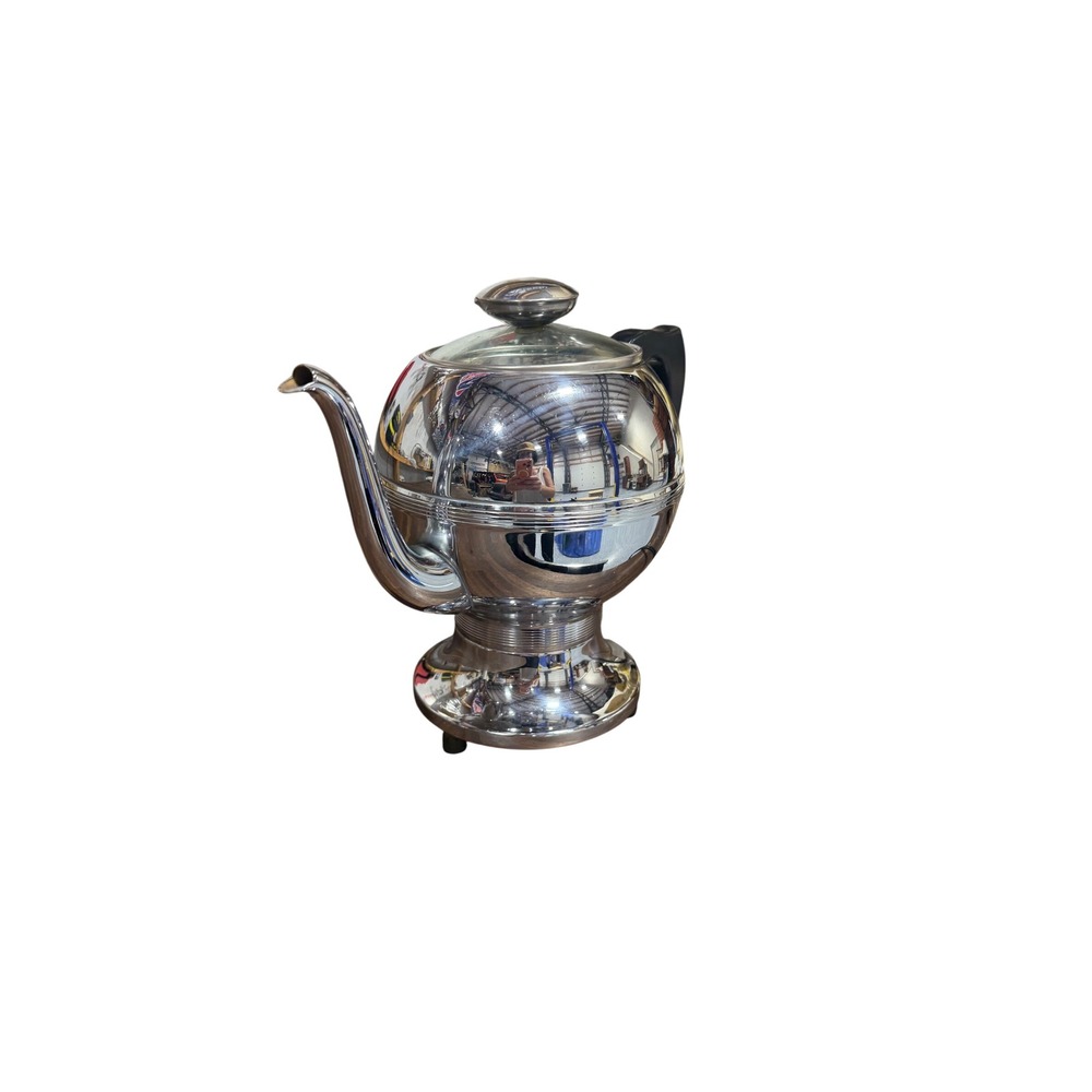 Vintage Westinghouse Art Deco Chrome Electric Teapot PG-14-A MCM Coffee Tea Pot